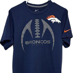 Denver Broncos Navy Blue Nike Dri-Fit T-shirt Shirt Men's S - Small